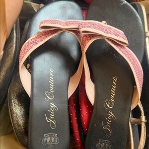Juicy Couture Black and Pink Sandals